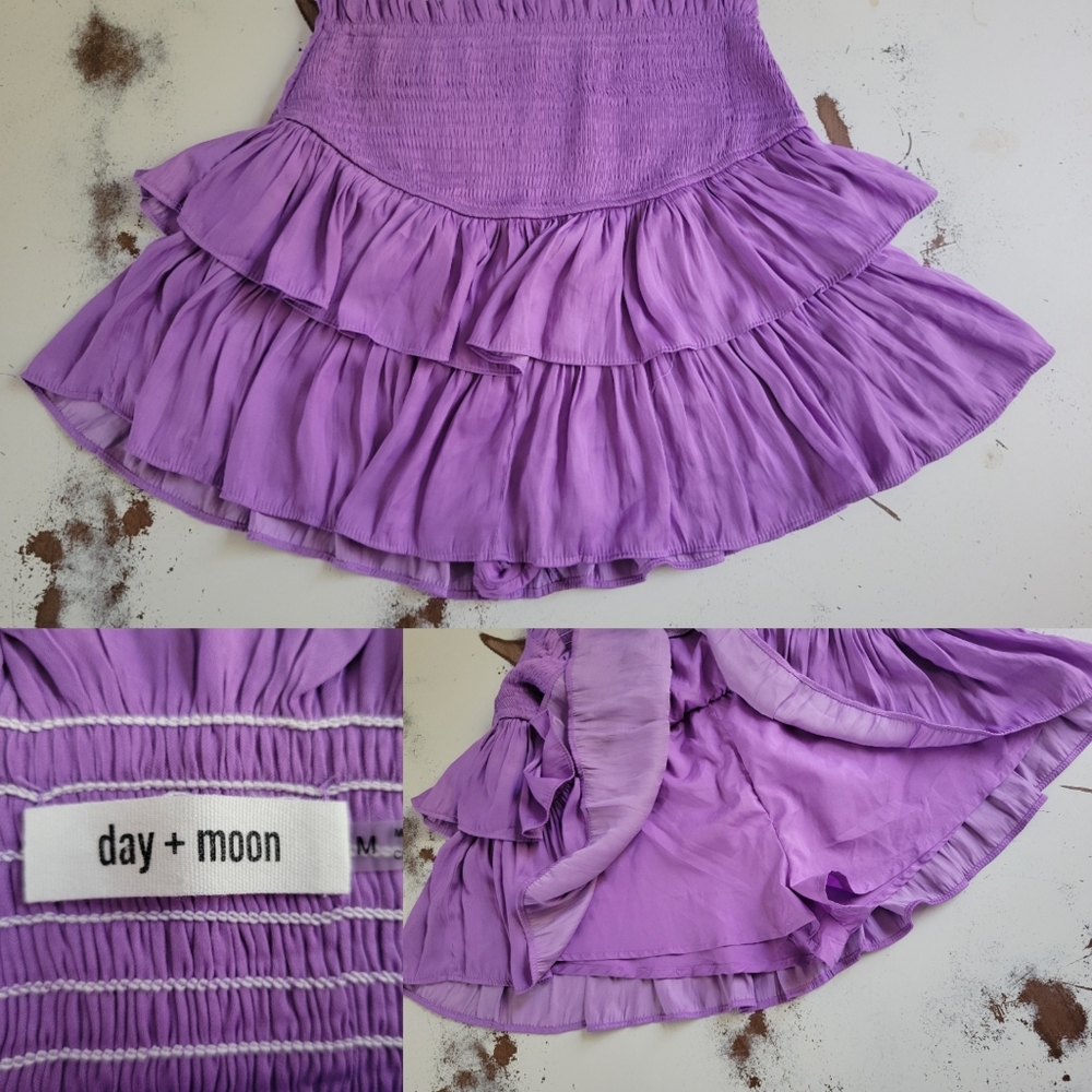 Purple Ruffled Skirt with Built in Shorts